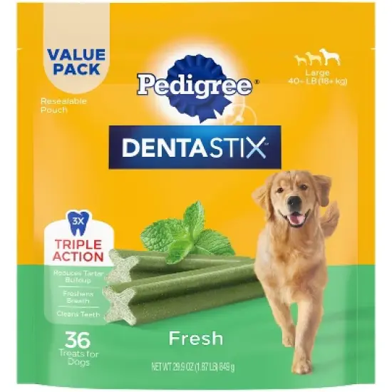 Pedigree Mint and Peppermint Flavor Dentastix Large Dental Dog Treats image {10}