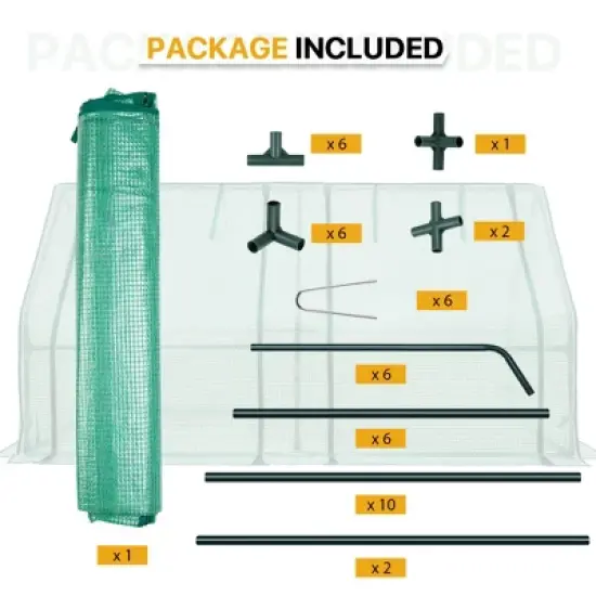 EAGLE PEAK Tunnel Greenhouse,Zipper Doors,Green PE Cover image {8}