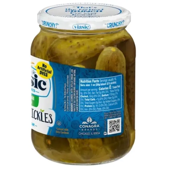Vlasic Purely Pickles Kosher Dill Large Wholes - 32 fl oz image {2}