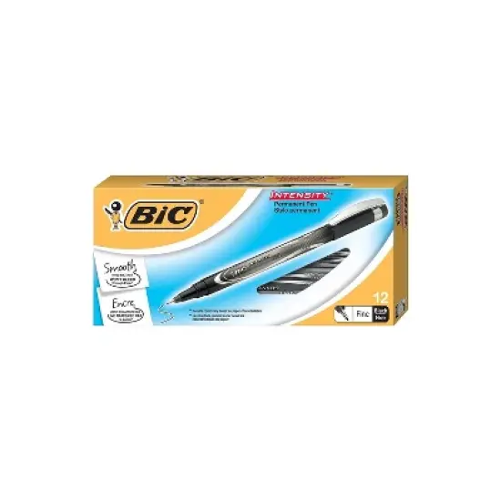 Bic Intensity Permanent Marker Pen .5mm Fine Black Dozen FPIN11BK image {6}