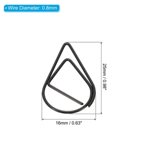 Unique Bargains Drop-Shaped Metal Prevent Tearing Pages Home Office Paper Clip 50 Pcs image {1}