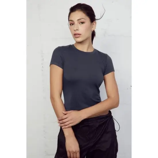 Spruce Fashion Women's Essential Summer High Stretch Performance Moisture-Wicking T-Shirts, Slate Grey, S image {6}