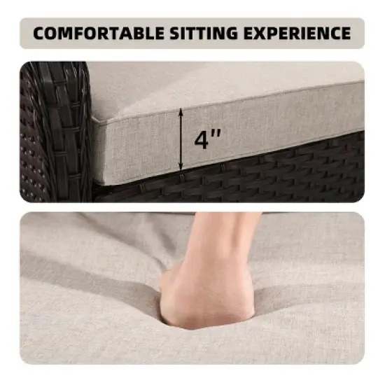 UPTIOT Wicker Outdoor Patio Loveseat image {4}