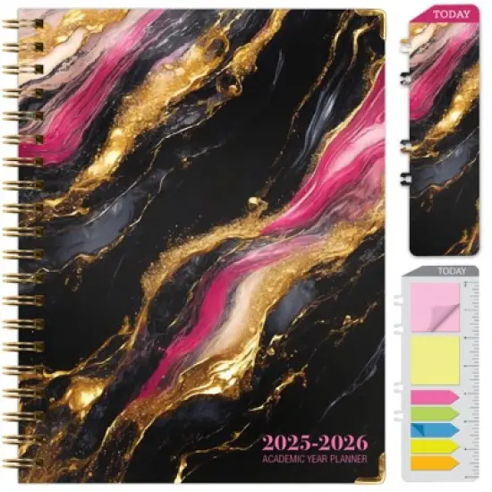 Global Printed Products Hardcover AY 2025-2026 Fashion Planner - 8.5"x11" (Dark Gold Marble) image {8}