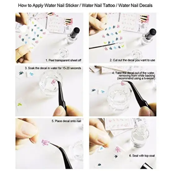 Wrapables Fingernail Tattoo Nail Art Water Nail Tattoos Water Transfer Slide Tattoos Nail Decals, Polka Dot Rainbow (3 Sheets) image {2}