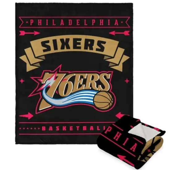 NBA Philadelphia 76ers Hardwood Classics Silk Touch Faux Shearling Throw Blanket image {5}