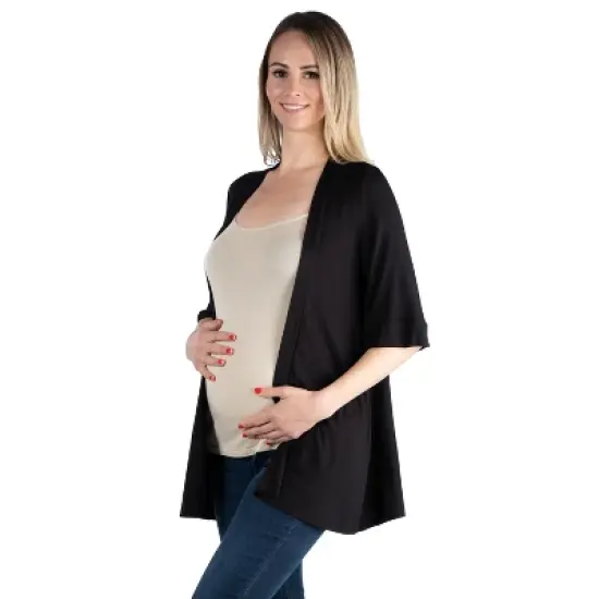 24seven Comfort Apparel Women's Maternity Open Front Cardigan image {1}