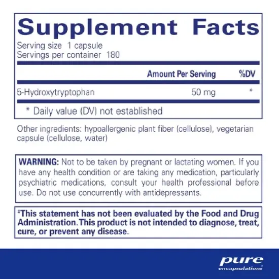 Pure Encapsulations 5-HTP 50 mg - 5-Hydroxytryptophan Supplement for Brain, Eating Behavior, and Serotonin Support* image {1}
