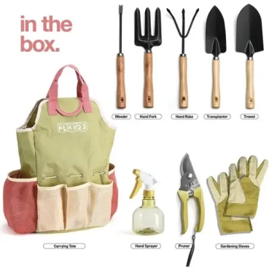 Gardening Tools Set of 10 Pieces - Complete Garden Tool Kit Comes with Bag, Gloves, Garden Tool Set with Spray Bottle Indoors & Outdoors &ndash; Play22Usa image {4}