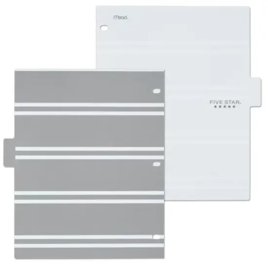 8ct Mead Five Star 3-hole Punched Color Pop Reversible Tab Divider Set: Multicolor Polypropylene Filing Accessories image {7}