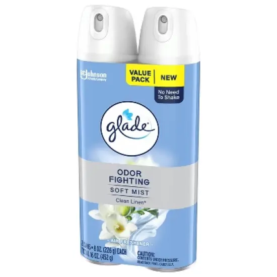 Glade Odor Fighting Soft Mist Aerosol Room Air Freshener - Clean Linen - 16oz/2ct image {11}