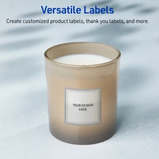 Avery Square Labels, Silver Border, 3" x 3", 60ct image {5}