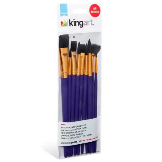 KINGART Black Nylon Brush Set 10 pc image {1}