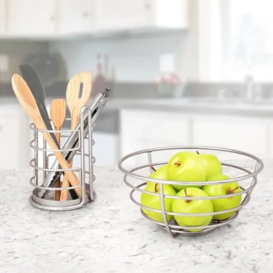Spectrum Diversified Euro Utensil Holder Satin Nickel image {2}