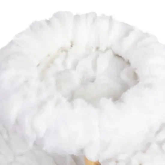 Kumasinova Modern Cat Tree with Natural Wood Branch,Cat Tower with Scratching Post,Multi-Level Cat Tree Tower with Plush Perches&Cat House,White image {4}