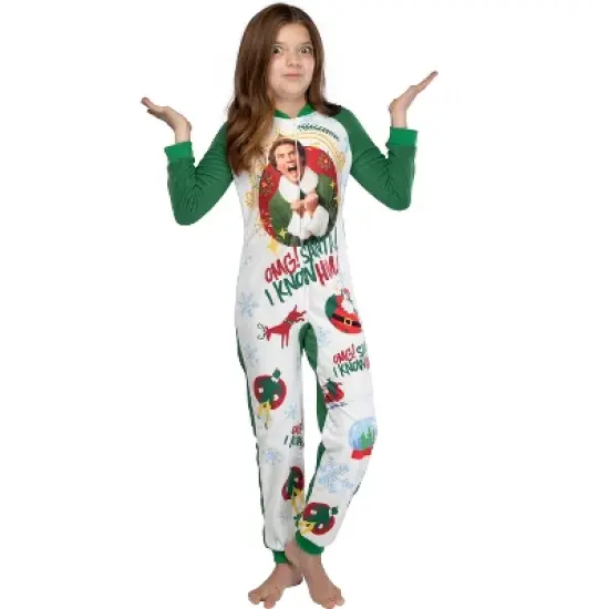 Elf The Movie Kids' OMG Santa! I Know Him! One Piece Sleeper Pajama image {1}