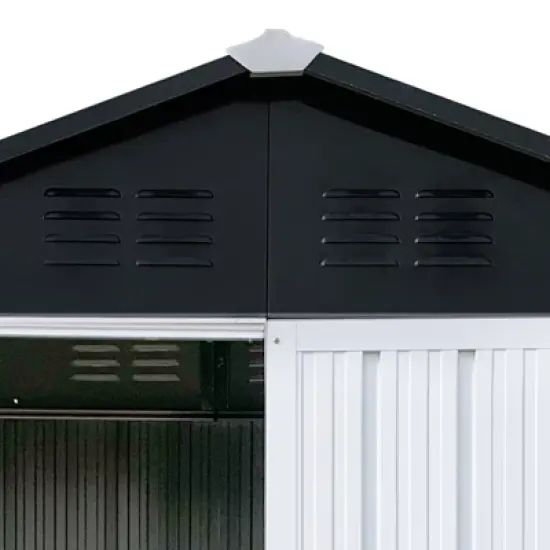 Outdoor storage sheds 6FTx4FT Apex roof White+Black image {1}