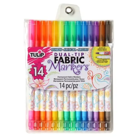Tulip Color 14pk Dual-Tip Fabric Markers Rainbow image {7}