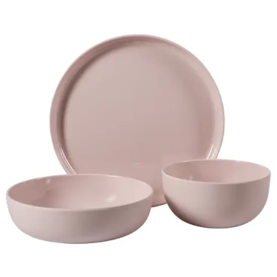 Gibson Home Candy Skies 12 Piece Unbreakable Wheat Straw Melamine Dinnerware Set - Pink image {10}