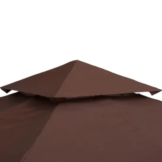Gulches 9.8' x 9.8' Gazebo Replacement Canopy - 2-Tier UV Top Cover for Models 01-0153 & 100100-076, Perfect for Outdoor Use, Coffee Color (TOP ONLY) image {4}
