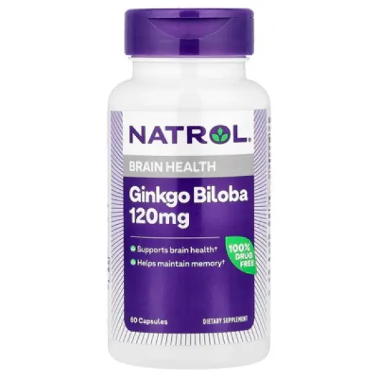 Natrol Ginkgo Biloba, 120 mg, 60 Capsules, Herbal Supplements image {4}