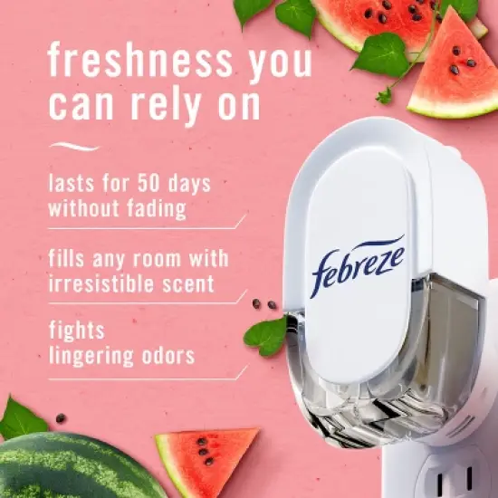 Febreze Plug Triple Refill Air Freshener Sweet Watermelon Vine - 3ct image {1}
