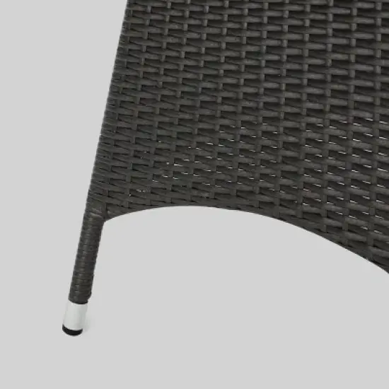 Cypress 5pc Round Wicker Patio Dining Set - Gray - Christopher Knight Home image {2}