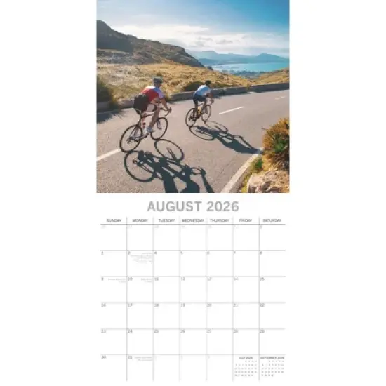 2026 Square Wall Calendar, Cycling, 16-Month Lifestyles Theme with 180 Reminder Stickers (30x30 cm) image {2}