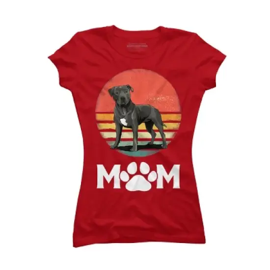 Junior's Design By Humans Mother's Day Pittie Mom Pitbull Dog Lovers By JorgeLopez T-Shirt image {5}