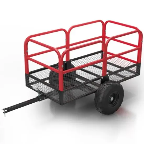 ATV Trailer Pull Behind Dump Cart, 1700lbs 17 Cubic Feet, Heavy Duty Yard Garden Trailer image {7}