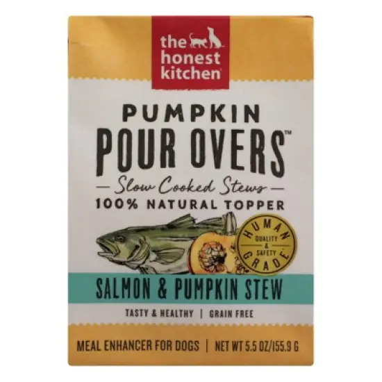 The Honest Kitchen Pumpkin Pour Overs Salmon and Pumpkin Stew Meal Enhancer for Dogs - Case of 12/5.5 oz image {1}