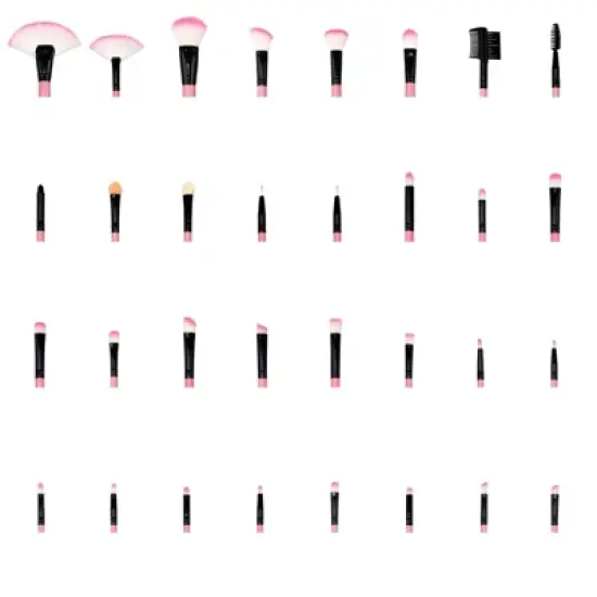 Zodaca 32 Piece Professional Makeup Brush Set with Storage Pouch, Includes Eye Shadow, Foundation, and Blending Brushes (Pink) image {4}