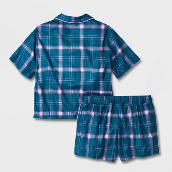 Girls' 2pc Flannel Short Sleeve Coat Pajama Set - art class&trade; image {1}