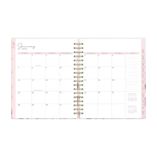 Rachel Parcell 2024 Planner 7.8"x9.13" Daily/Monthly Laminated Wirebound Peony image {5}