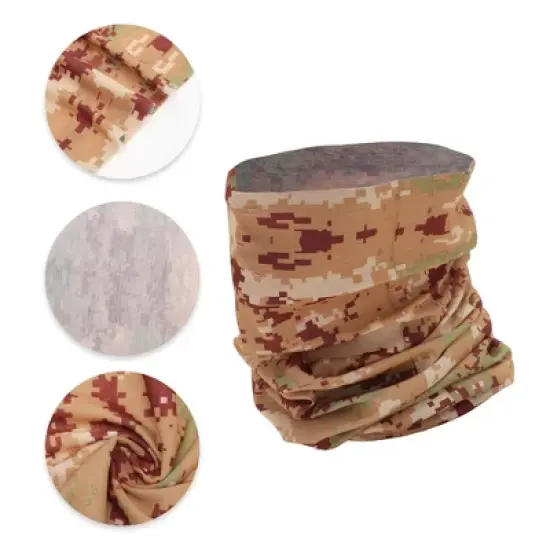 Unique Bargains Sunscreen Camouflage Pattern Face Scarf Mask Brown Yellow 1 Pc image {2}
