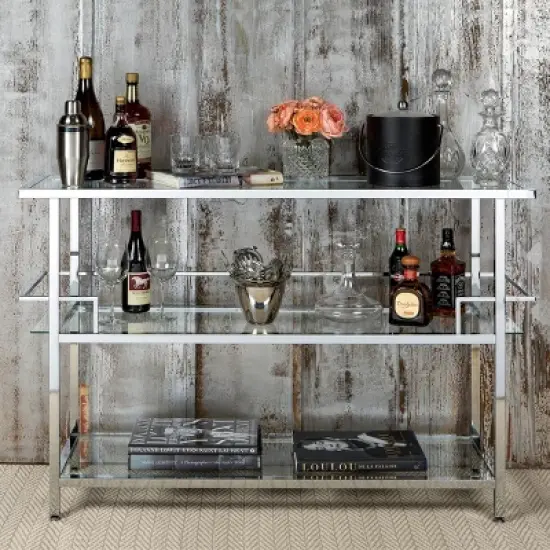 Portico Bar with Clear Glass Chrome - Studio Designs Home image {1}