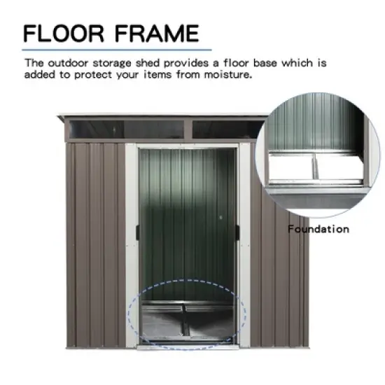 LOVMOR 6ft x 5ft Outdoor Metal Storage Transparent plate image {7}