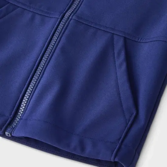 Toddler Boys' Full Zip Softshell Jacket - Cat & Jack&trade; Navy Blue image {3}