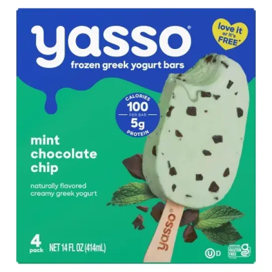 Yasso Frozen Greek Yogurt - Mint Chocolate Chip Bars - 4pk/14 fl oz image {7}