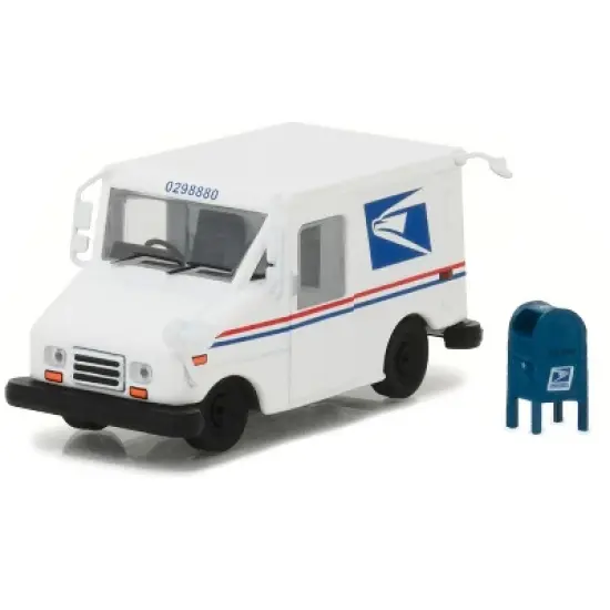 "United States Postal Service" (USPS) Long Life Postal Mail Delivery (LLV) & Mailbox Accessory 1/64 Diecast Model Greenlight image {1}