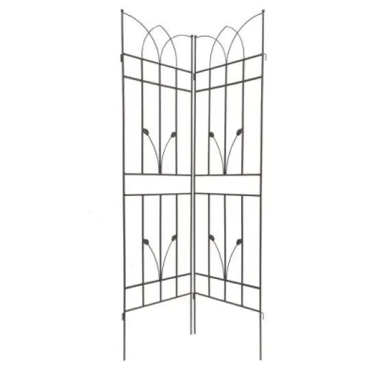 Lirago 2 Pack Metal Garden Trellis Rustproof Climbing Plant Support for Outdoor Flowers Vines Vegetables Brown Powder Coated 71"H x 17.7"W x 1"D image {5}