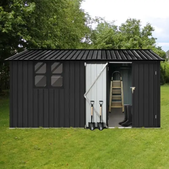 Coolbibila-10Ftx12Ft Storage Sheds, Metal Sheds With Waterproof Roofs And Durable Metal Frame, Tool Sheds With Lockable Doors And Window image {1}