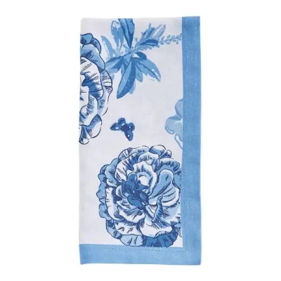 Patricia Heaton Home Blue Florals And Flitters Printed Napkin Set of 4 image {5}