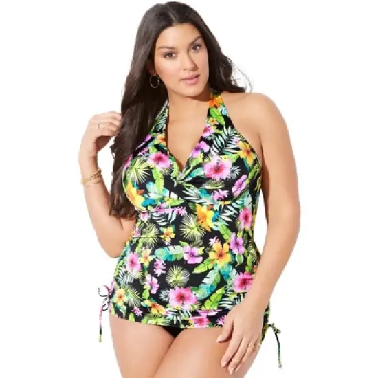 Swimsuits for All Women&rsquo;s Plus Size Adjustable Underwire Tankini Top image {5}