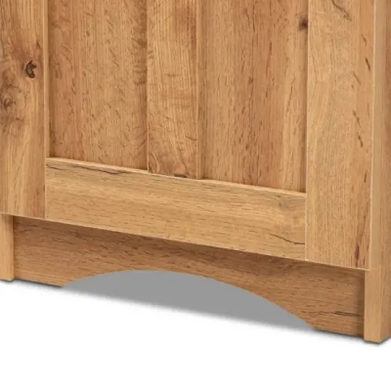 Lauren Wood Buffet and Hutch Kitchen Cabinet Oak Brown/Black - Baxton Studio image {4}