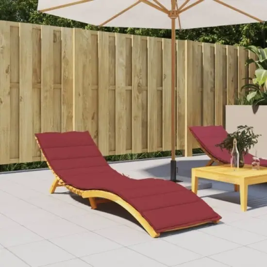 vidaXL Sun Lounger Cushion Wine Red Oxford fabric 78.7 x 23.6 in image {1}
