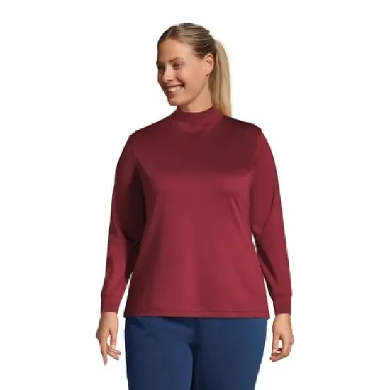 Lands' End Women's Long Sleeve Supima Mock Turtleneck image {7}