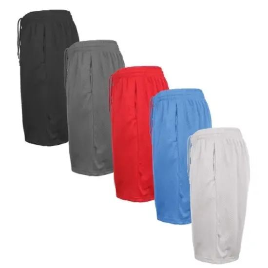 Jump Start Men's Lightweight Breathable Moisture Wicking Mesh Shorst-5 Pack image {1}