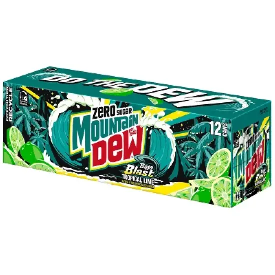 Mountain Dew Baja Blast Zero Sugar - 12pk/12 fl oz Cans image {5}