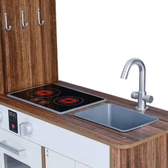 Teamson Kids Kids Wooden Play Kitchen 6 Accessories White Palm Spring TD-13404B image {10}